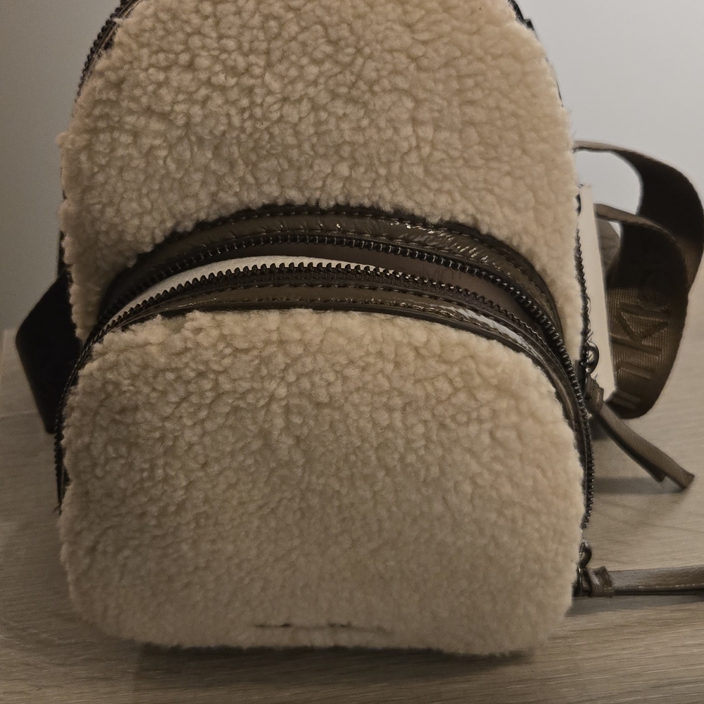 Calvin Klein Cream Sherpa Backpack